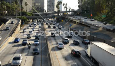 Downtown Los Angeles trafikte görünümünü