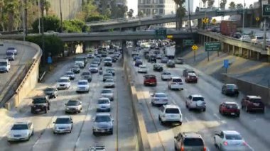 Downtown Los Angeles trafikte görünümünü