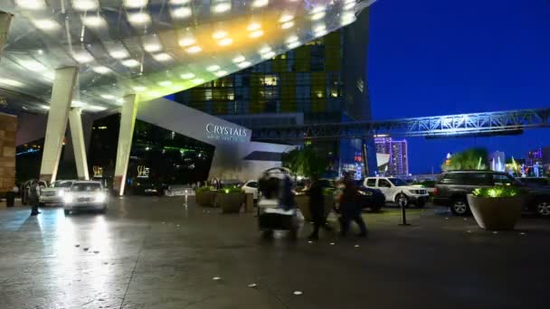 Zeitraffer des Stadtzentrums Las Vegas in der Nacht — Stockvideo