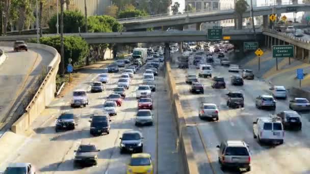 View of Traffic in Downtown Los Angeles — Stock Video