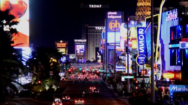 Time Lapse della striscia di Las Vegas di notte — Video Stock