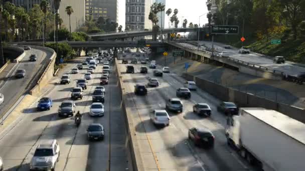 Downtown Los Angeles trafikte görünümünü — Stok video