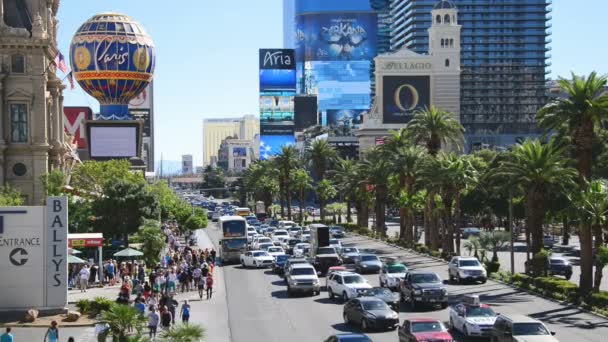 Las Vegas Strip Día de tráfico de cercanías — Vídeos de Stock