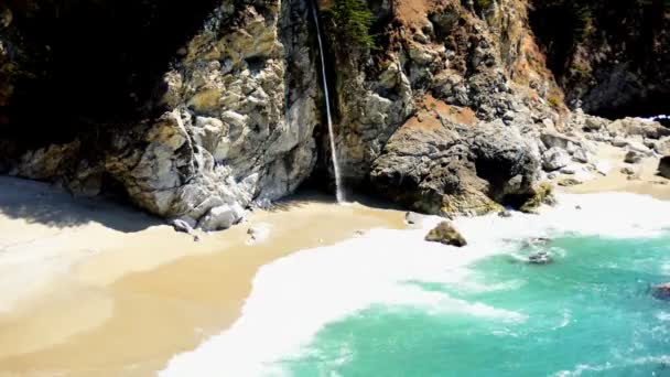 Time Lapse of McWay Falls Beach — Stock Video