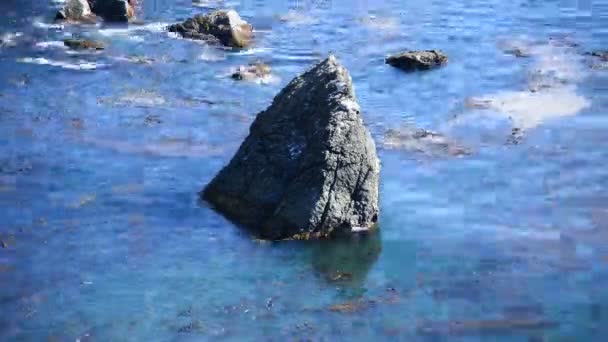 Onde oceaniche che si infrangono sulle rocce — Video Stock