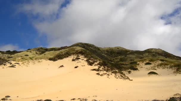 Nubes que pasan sobre la duna de arena — Vídeo de stock