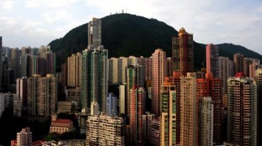 Zaman atlamalı Sunrise Hong Kong Skyline