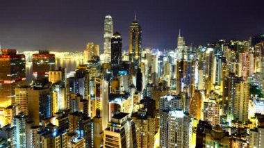 Zaman atlamalı Hong Kong Skyline