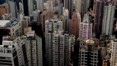 Zaman atlamalı Hong Kong meşgul Skyline