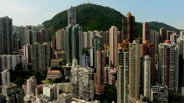Idő telik el a felhők felett Hong Kong Skyline — Stock videók