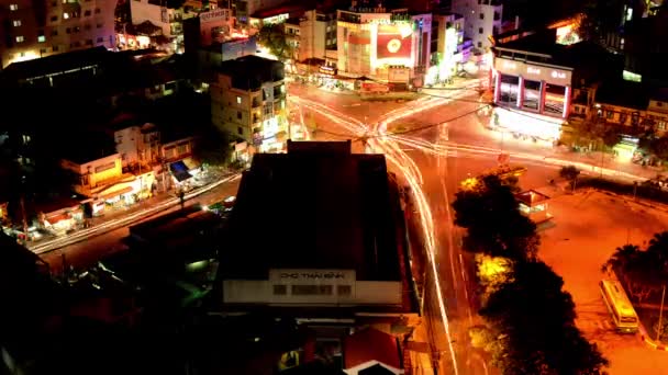 Ho Chi Minh City (Saigón) ay Night - Vietnam — Vídeos de Stock