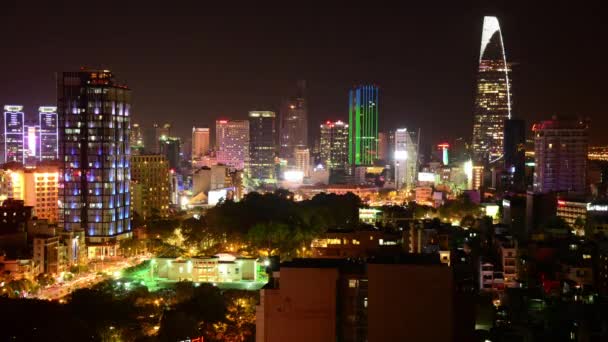 Ho chi minh city bei Nacht (saigon) — Stockvideo