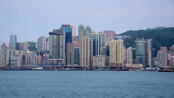 Hong Kong Skyline och Victoria Harbour — Stockvideo