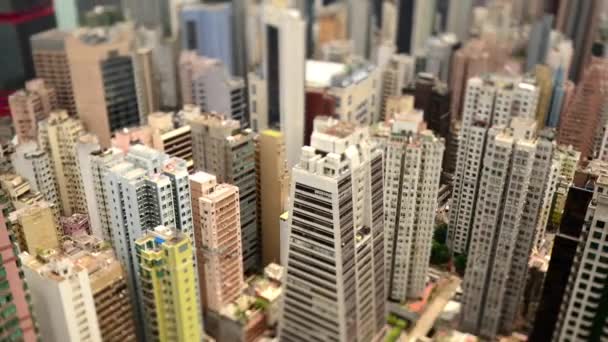 Hong kong skyline und victoria hafen — Stockvideo