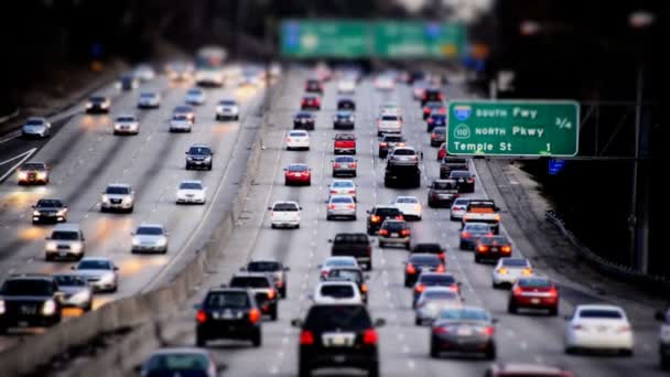 Verkeer in Downtown Los Angeles Californië — Stockvideo