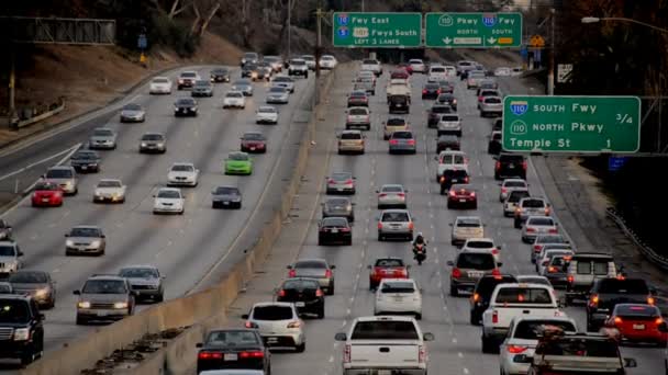 Traffic in Downtown Los Angeles California — Stock Video