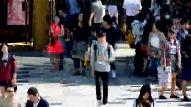 Crowded Sidewalk in Central Tokyo — Videoclip de stoc