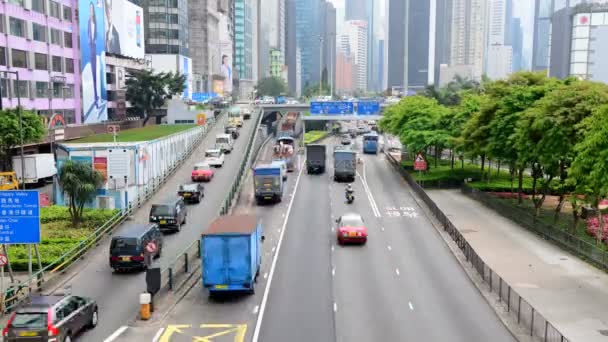 Provoz na rušné Hong Kong — Stock video