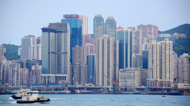 Hong Kong Skyline and Victoria Harbour — Stock Video