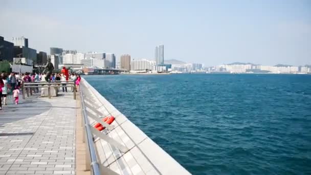 Victoria Harbour och Hong Kong Skyline — Stockvideo