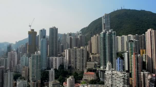 Hong kong skyline und victoria peak — Stockvideo