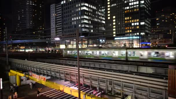 Trains Passing over Bridge — Stock Video