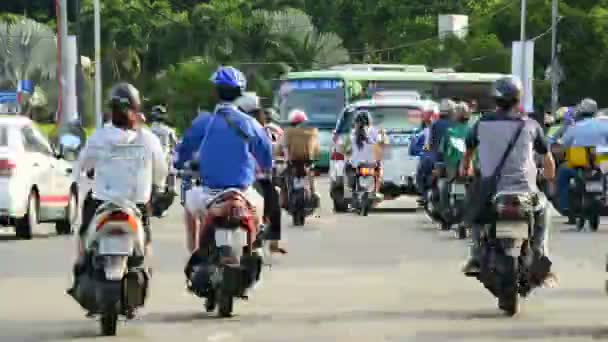 Traffic on Busy Street in Downtown HCMC — Stock Video