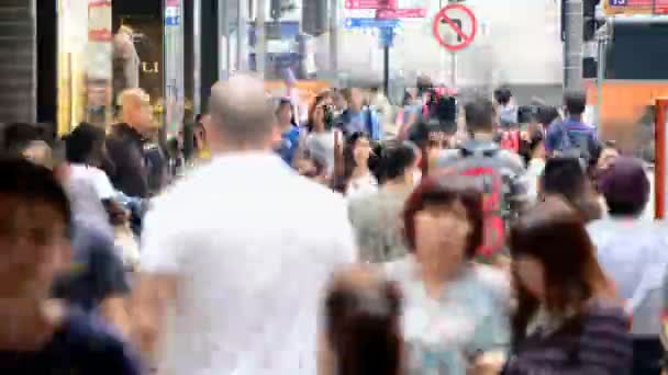 Piétons en Quartier Central Hong Kong — Video