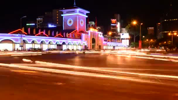 Mercado Ben Thanh à noite — Vídeo de Stock