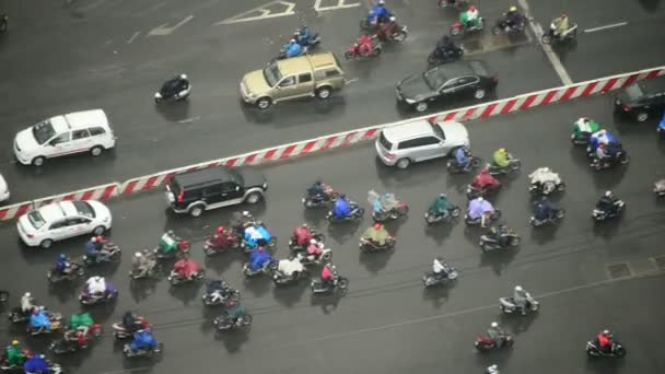 Traffico a Saigon strade dall'Alto — Video Stock