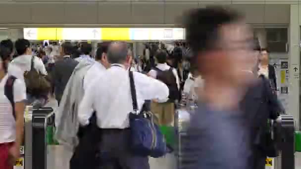 Commuters usando Turn Style — Vídeo de Stock