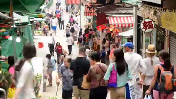 Calle peatonal en el distrito Hong Kong — Vídeo de stock