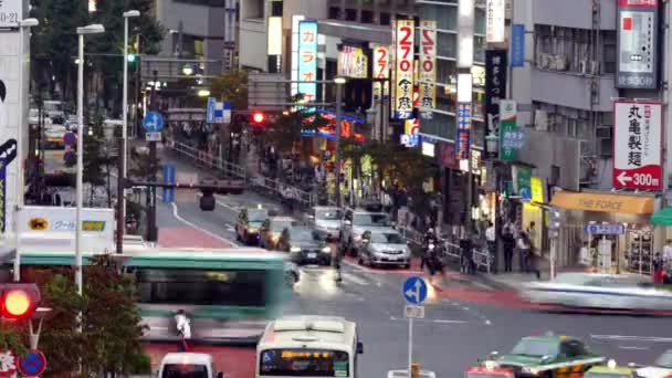 Provoz a chodci ve čtvrti Ginza — Stock video