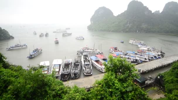 Touristic Boats in Native Fishing Village Video Clip