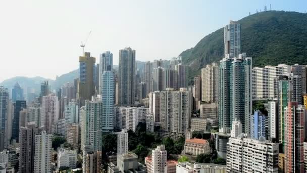 Hong Kong Skyline och Victoria Peak — Stockvideo