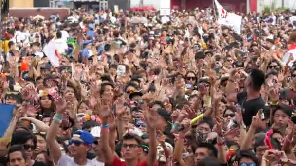 Multidões no Festival de Música Eletrônica — Vídeo de Stock