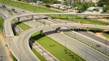 Yukarıdan Saigon yollarında trafik