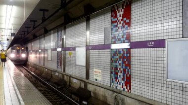 Metro tren istasyonu girer