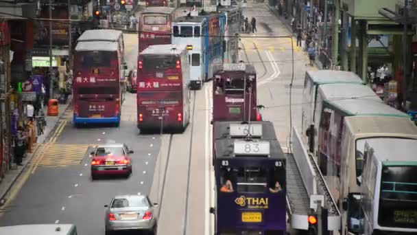 Traffic on Busy Hong Kong Freeway — Stock Video