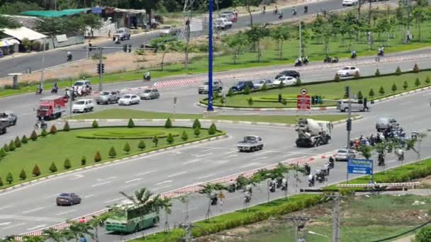 Autopista ocupada de Hanoi desde arriba — Vídeos de Stock