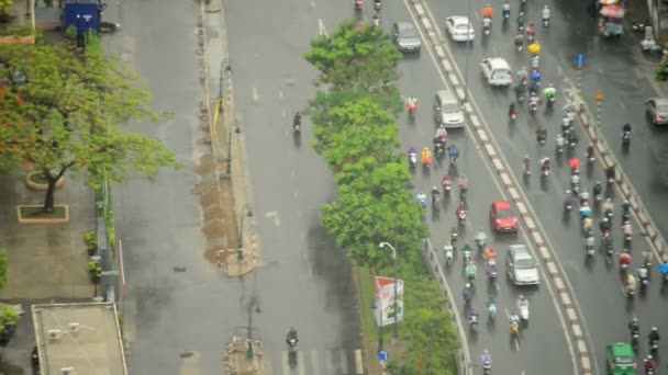 Traffico a Saigon strade dall'Alto — Video Stock