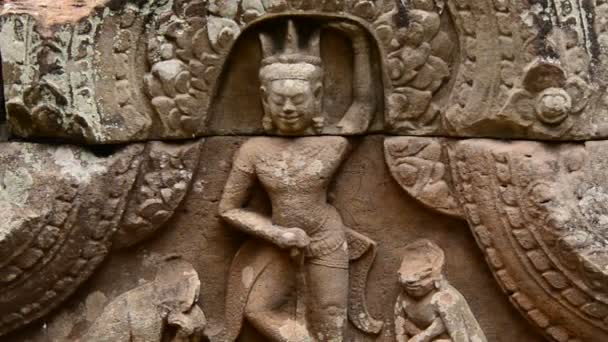 Bogini Buddy na ściany świątyni — Wideo stockowe