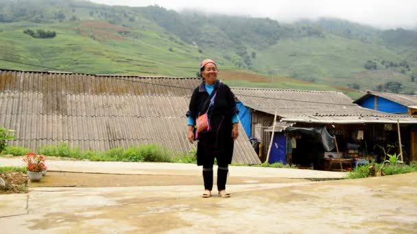 Mujeres locales en la región de Sapa — Vídeos de Stock