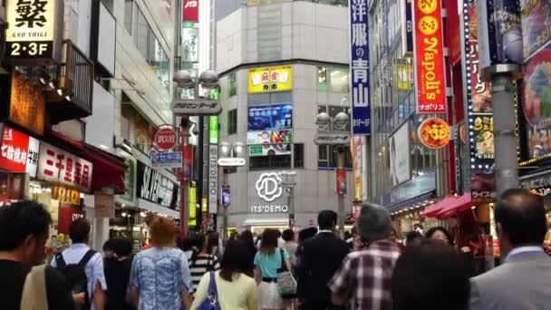 Busy Shibuya Shopping District Daytime — Stock Video