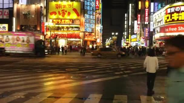 Shopping District at Night — Stock Video