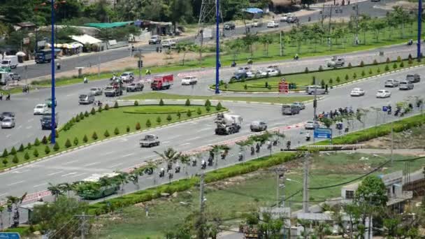 Busy Hanoi Highway from Above — Stock Video