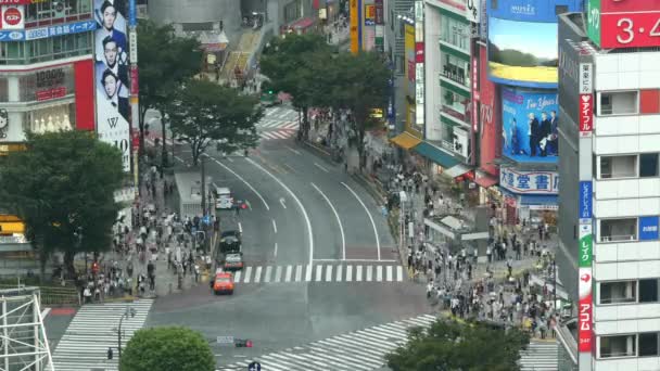 忙涩谷十字路口 — 图库视频影像