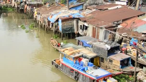 Shacks on the Mekong Delta — Stock Video