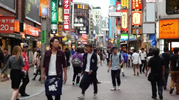 Busy Shibuya Shopping District Daytime — Stock Video