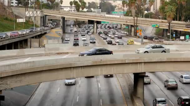 Traffic on Busy Freeway — Stock Video